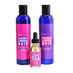 Shea Butter Shampoo And Conditioner + Extra Strength Regrowth Hair Serum